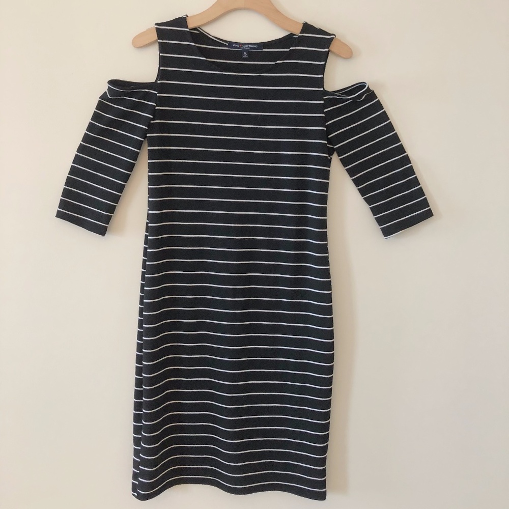 Black and White, Off the Shoulder Dress